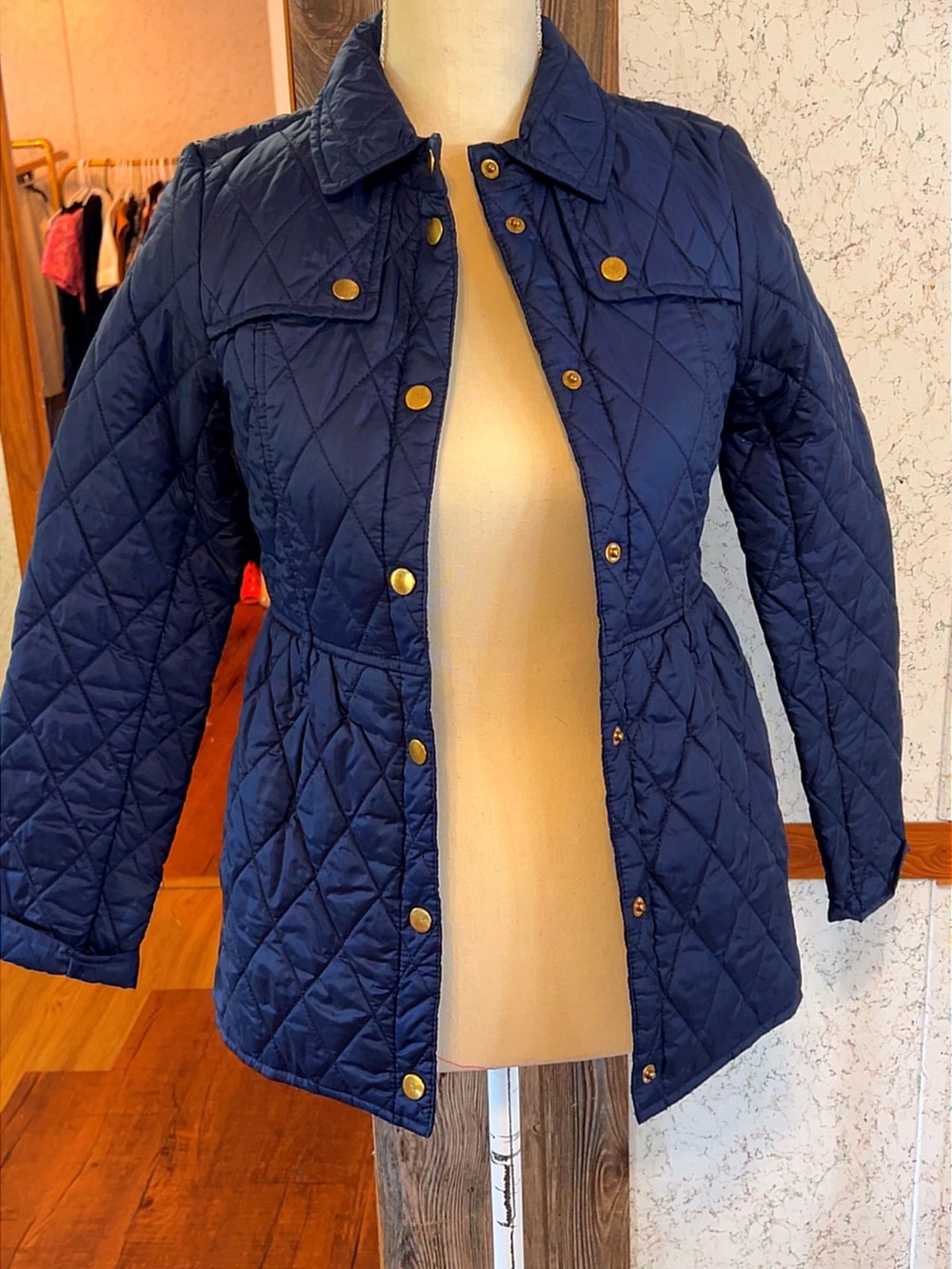 Copper Key Girls Navy Quilted Jacket Size 10/12 (girl)